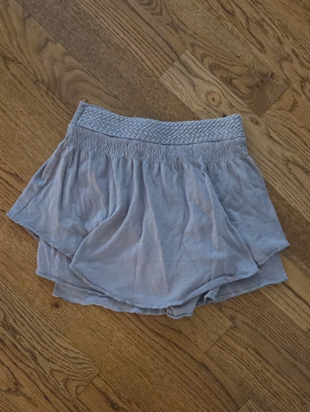 American Eagle Outfitters Gray Layered Skirt with Smocked Waistband